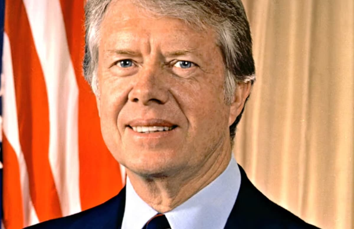 President Jimmy Carter speaking at a public event