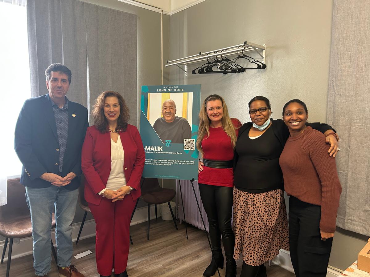 An image displaying our President & CEO, Dr. Jeannine L. Lisitski with Pottstown recovery learning center staff and state representatives